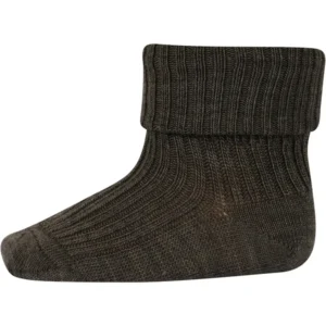 MP 589 Uld Rib Baby Strømper 351 Brown Melange