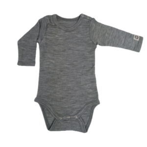 Mikk-line Body i 100% Merino-uld - Pearl Grey Melange str. 68/74