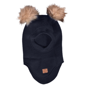 Mikk-line Uld-elefanthue med Pompom - Blue Nights str. 50/56