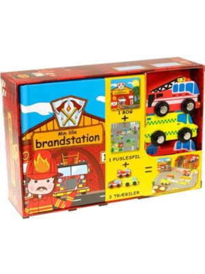 Min lille brandstation - Aktivitetsæske - Børnebog - hardcover