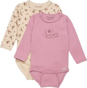 Minymo Body 2-pak, Lilas, 80, Babytøj