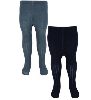 Minymo Strømpebukser - Uld - 2-Pak - Dark Navy