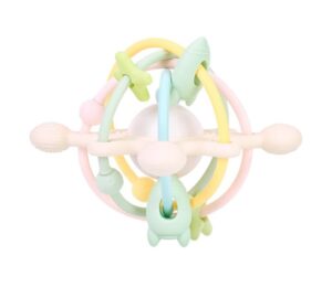 Multi toy silikonelegetøj med raslekugle Pastel