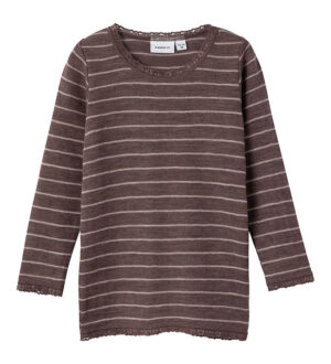 Name It Bluse - Uld - Noos - NmfWang - Peppercorn/Stripes