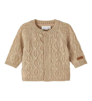 Name It Cardigan - Strik - NbmWrilla - Uld - White Pepper
