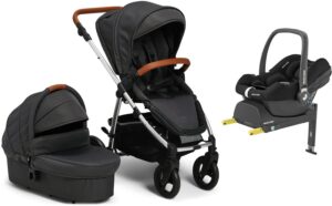 Petite Chérie Heritage 2 Duovogn inkl. Maxi-Cosi CabrioFix i-Size Autostol Baby & Base, Asphalt/Silver