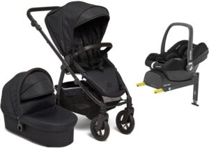 Petite Chérie Heritage 2 Duovogn inkl. Maxi-Cosi CabrioFix i-Size Autostol Baby & Base, Black/Black