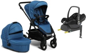 Petite Chérie Heritage 2 Duovogn inkl. Maxi-Cosi CabrioFix i-Size Autostol Baby & Base, Blue/Black