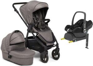 Petite Chérie Heritage 2 Duovogn inkl. Maxi-Cosi CabrioFix i-Size Autostol Baby & Base, Grey/Black