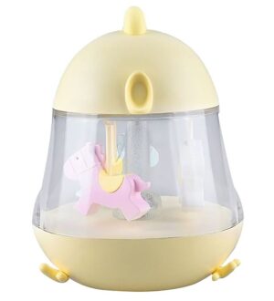 Rabbit & Friends Lampe - 16x13 cm - Karrusel m. Musik - Gul