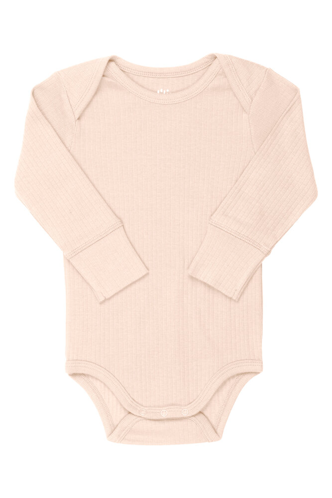Rib jersey body lange ærmer - LYSERØD - 56 Rib jersey body lange ærmer - LYSERØD - 56