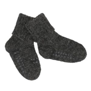 Skridsikre Strømper Alpaca Uld - DARK GREY - 6-12 MDR.