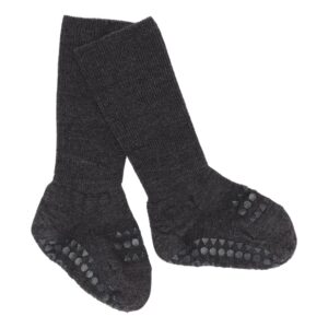 Skridsikre Strømper - Uld - DARK GREY - 1-2 ÅR