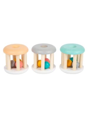 Small Foot - Wooden Baby Rattle Pastel 3pcs.