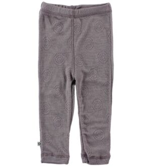 Smallstuff Leggings - Uld - Lavendel m. Hulmønster