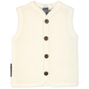 Smallstuff Uld Vest med Knapper Off White