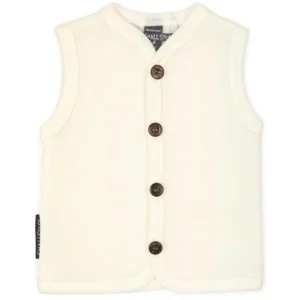 Smallstuff Uld Vest med Knapper Off White