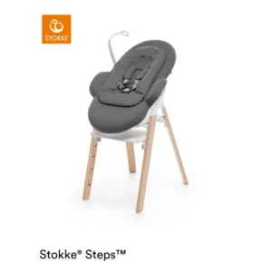 Stokke Steps white/natural inkl. skråstol deep grey