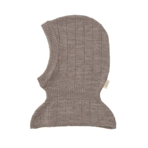Strikket elefanthue merino uld - lys brun - 48-50