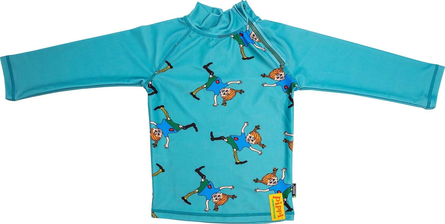 Swimpy Pippi UV-Trøje, Petrol, 122-128 Swimpy Pippi UV-Trøje, Petrol, 122-128