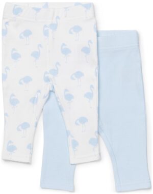 Tiny Treasure Lexi Leggings 2-Pak, Blue/Flamingo 80, Babytøj