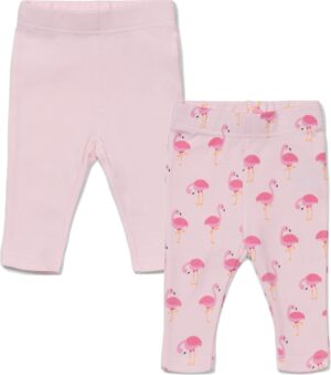 Tiny Treasure Lexi Leggings 2-Pak, Pink/Flamingo 62, Babytøj