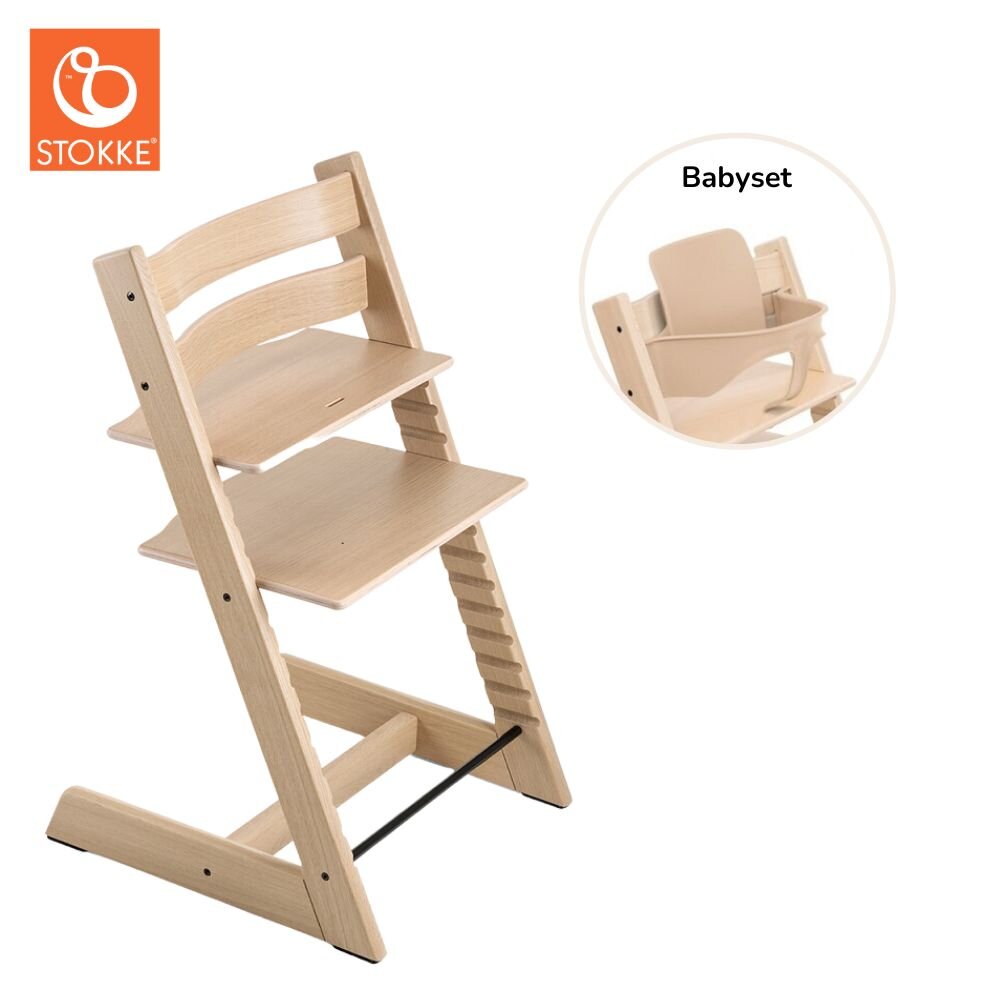 Tripp Trapp Højstol med Babysæt - Oak Natural Tripp Trapp Højstol med Babysæt - Oak Natural