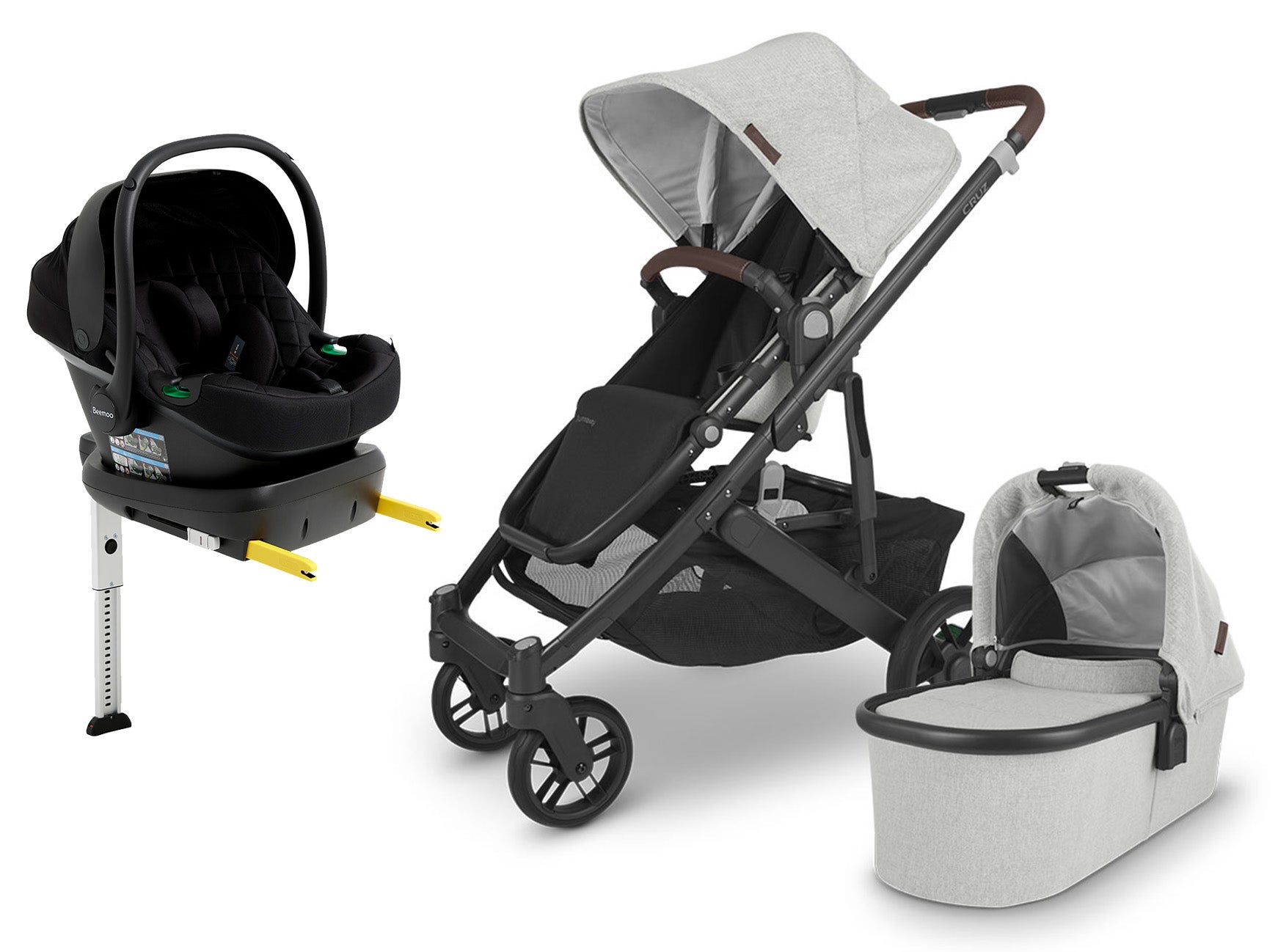 UPPAbaby CRUZ V2 Duovogn inkl. Beemoo Route i-Size Autostol Baby & ISOFIX Base, Anthony Grey/Black Stone UPPAbaby CRUZ V2 Duovogn inkl. Beemoo Route i-Size Autostol Baby & ISOFIX Base, Anthony Grey/Black Stone