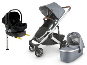 UPPAbaby CRUZ V2 Duovogn inkl. Beemoo Route i-Size Autostol Baby & ISOFIX Base, Gregory Blue/Black Stone