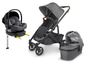 UPPAbaby CRUZ V2 Duovogn inkl. Beemoo Route i-Size Autostol Baby & ISOFIX Base, Greyson Black/Mineral Grey