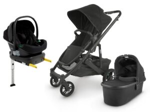 UPPAbaby CRUZ V2 Duovogn inkl. Beemoo Route i-Size Autostol Baby & ISOFIX Base, Jake Black/Black Stone