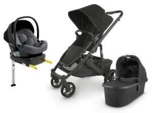 UPPAbaby CRUZ V2 Duovogn inkl. Beemoo Route i-Size Autostol Baby & ISOFIX Base, Jake Black/Mineral Grey