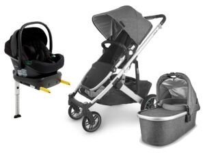 UPPAbaby CRUZ V2 Duovogn inkl. Beemoo Route i-Size Autostol Baby & ISOFIX Base, Jordan Grey/Black Stone