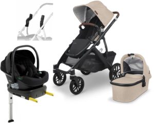 UPPAbaby VISTA V2 Duovogn inkl. Beemoo Route i-Size Autostol Baby & ISOFIX Base, Liam/Black Stone