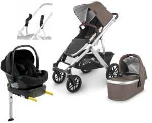 UPPAbaby VISTA V2 Duovogn inkl. Beemoo Route i-Size Autostol Baby & ISOFIX Base, Theo/Black Stone