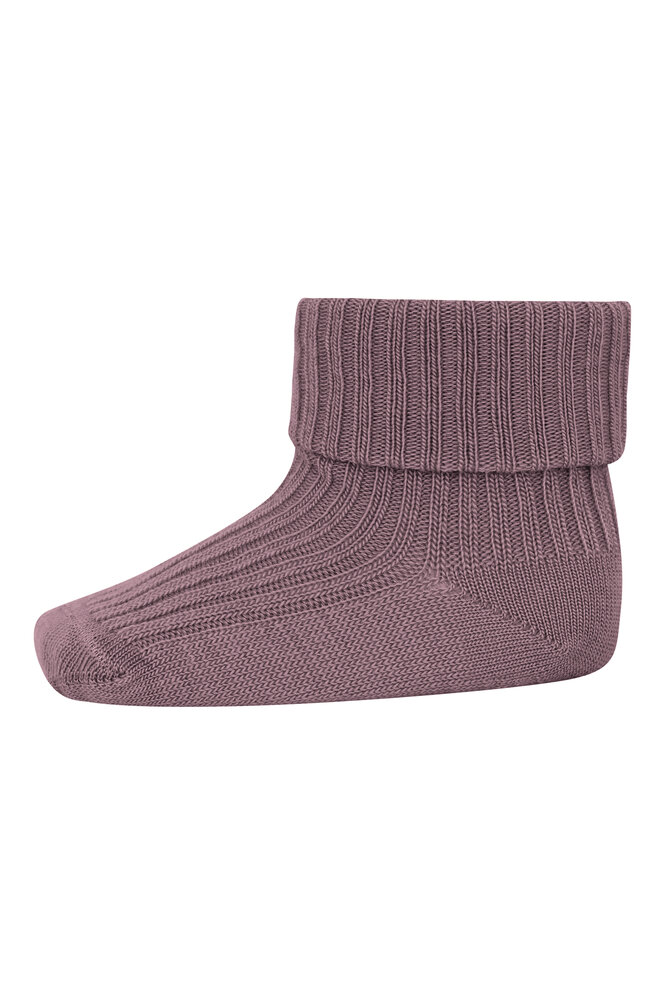 Uld Ankelstrømpe Rib - Dark Purple Dove - 25/28 Uld Ankelstrømpe Rib - Dark Purple Dove - 25/28