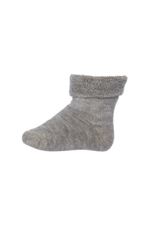 Uld Baby Strømpe Terry - Grey Mel. 491 - 15/16