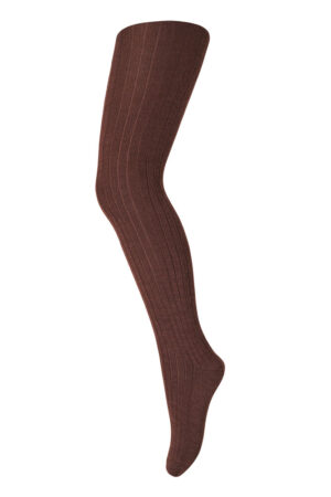 Uld Strømpebuks Rib - Dark Brown - 60