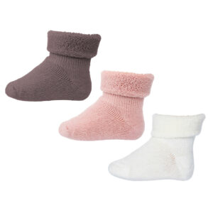 Uld baby strømper 3-pak - Dark Purple Dove - 19/21