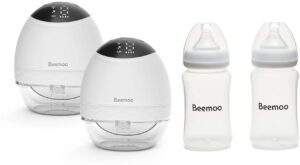 Beemoo CARE Wearable LED Elektrisk Brystpumpe Dobbelt inkl. Flasker 240 ml 2-pak