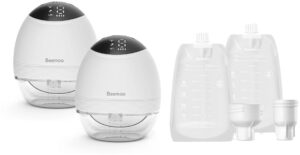 Beemoo CARE Wearable LED Elektrisk Brystpumpe Dobbelt inkl. Modermælksposer 30-pak