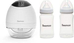 Beemoo CARE Wearable LED Elektrisk Brystpumpe Single inkl. Flasker 240 ml 2-pak