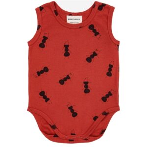 Bobo Choses Baby Ant All Over Body Sleeveless Burgundy Red - Str. 9 mdr