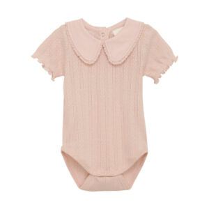 Body kortærmet Pointelle - Peach Whip - 68