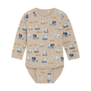 Body langærmet AOP - Beige Melange - 80