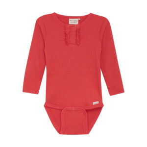 Body langærmet rib - Tomato Puree - 56