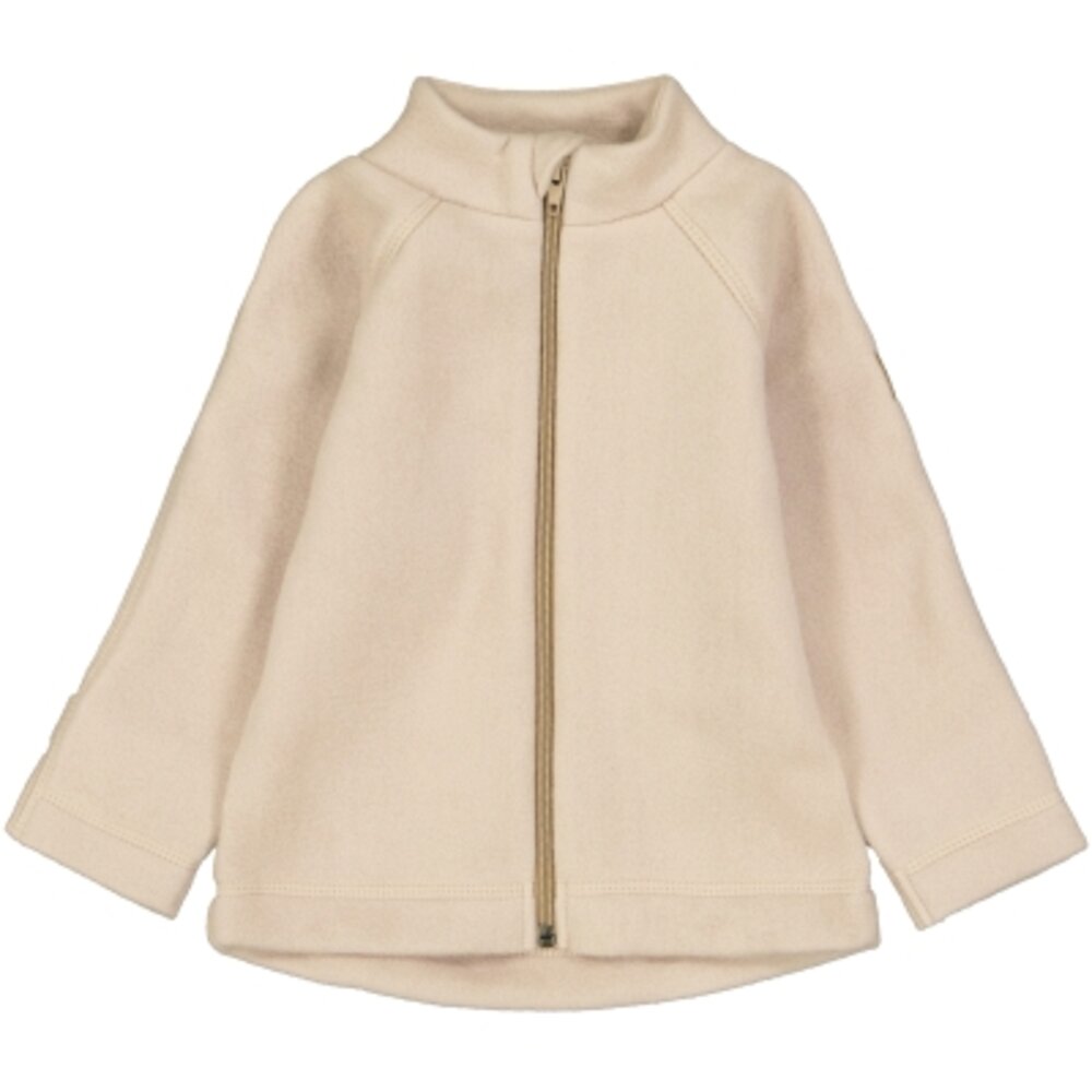 Bomuld Fleece Baby Jakke - WARM TAUPE - 56 Bomuld Fleece Baby Jakke - WARM TAUPE - 56