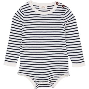 Copenhagen Colors Cream/Navy Comb. Strik Body m. Striber - Str. 68