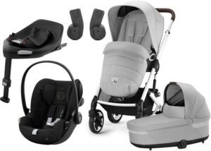 Cybex TALOS S Lux Duovogn inkl. Cloud G Autostol Baby & Base, Lava Grey/Moon Black