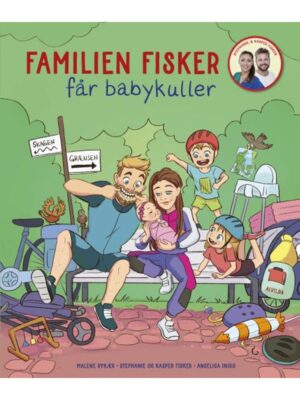 Familien Fisker får babykuller - Børnebog - hardcover